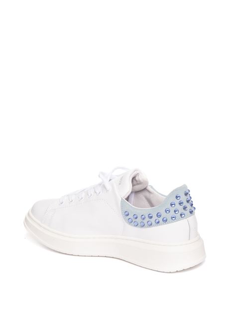 White/light blue leather sneaker UMA PARKER NEW YORK | 1030124PELLE-BIANCO/AZZURRO